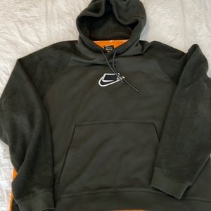 Mens Nike hoodie XL army green and yellow